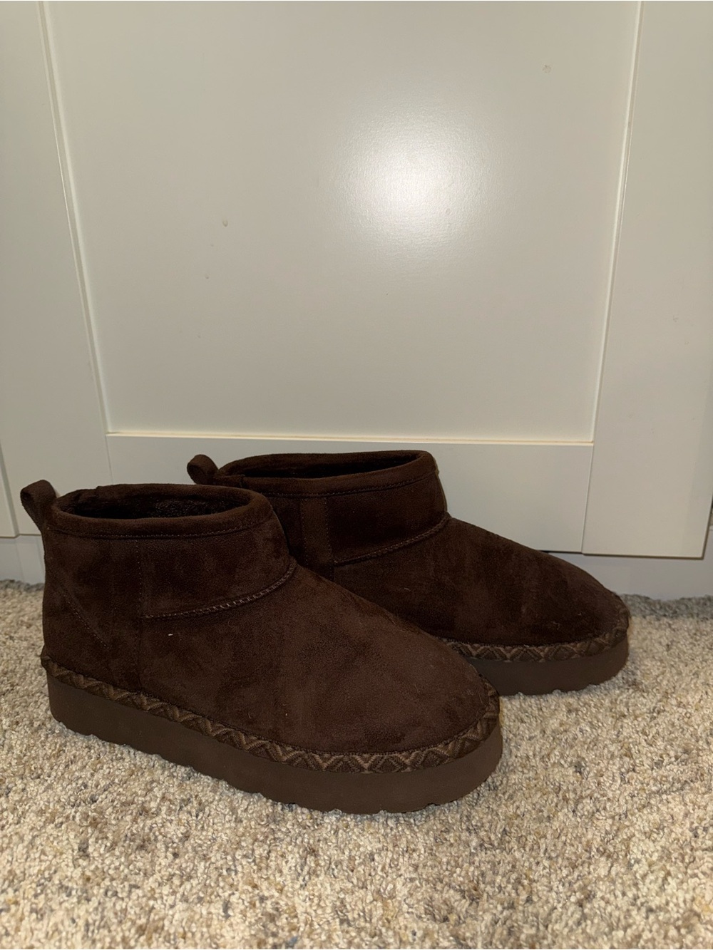 Brown Suede Ankle Boots - Cozy Slip-On Shoes